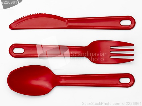 Image of Plastic Cutlery 02 - Red