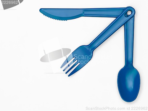 Image of Plastic Cutlery 03 - Blue