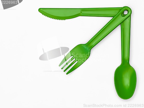 Image of Plastic Cutlery 03 - Green