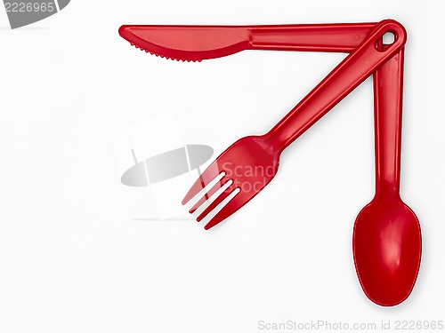 Image of Plastic Cutlery 03 - Red