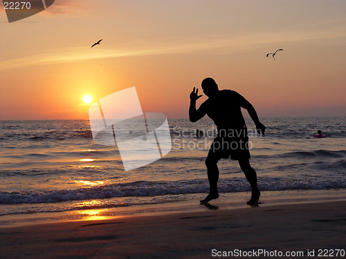 Image of Man at sunset