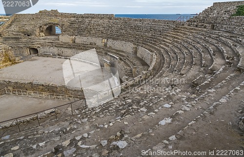 Image of Ruins of the ancient amphitheater in Tarragona Spain
