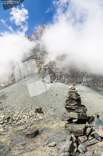 Image of Path sign on Italian Alps