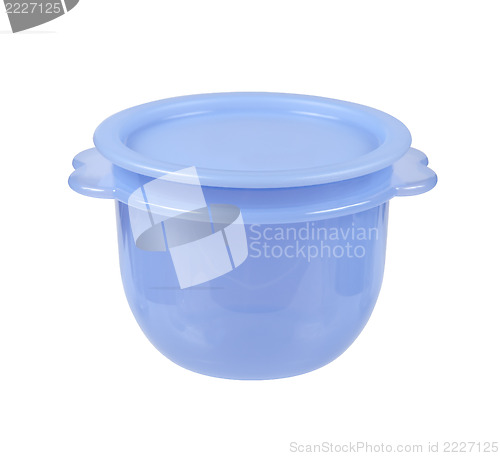 Image of Plastic container for liquid food isolated on white