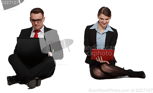 Image of Couple on Laptops