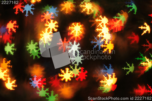 Image of abstract christmas background (color snowstars lights) 