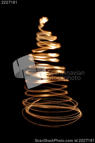Image of xmas tree in the dark night