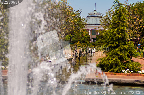 Image of fountain in botanical garden