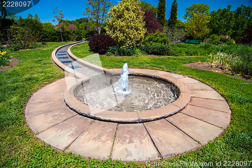 Image of fountain in botanical garden