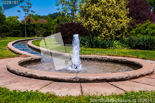 Image of fountain in botanical garden