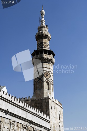 Image of Minaret of the Omayyad-mosque in the old Town of Damascus