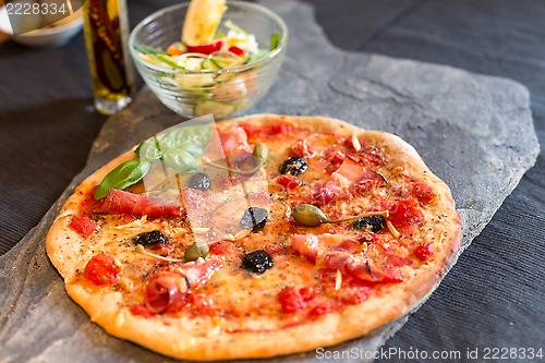 Image of Pizza and salad