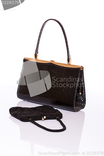 Image of Lady black handbag and wallet