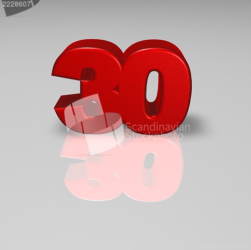 Image of red number thirty