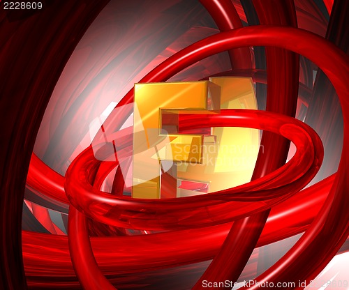 Image of letter f in abstract space