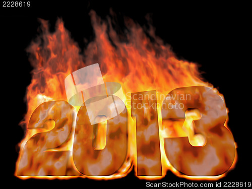 Image of burning number 2013