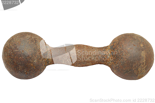 Image of isolated old barbell