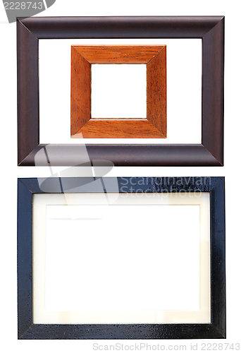 Image of three wooden frames for photos