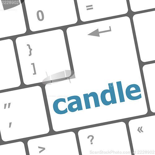 Image of candle word on computer pc keyboard key