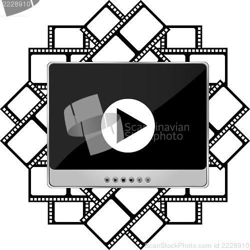 Image of Video movie media player on film cinema strip