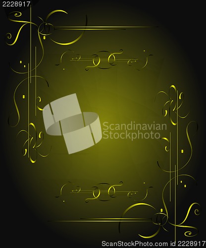 Image of Gold metal pattern on paper backgrond (vintage collection)