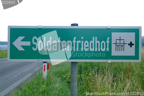 Image of sign military cemetery
