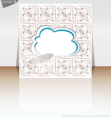 Image of Abstract speech bubble in cloud shape, cover design