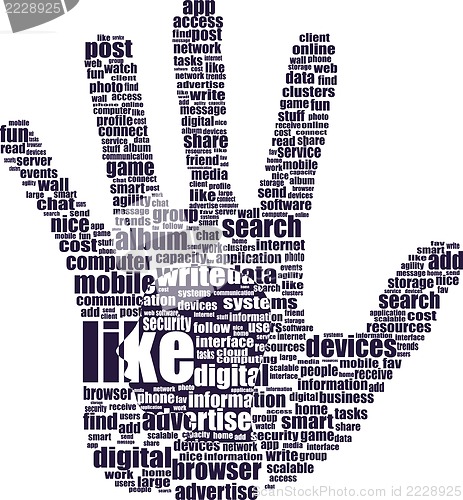 Image of Like or thumb up symbol info-text graphics and arrangement concept on white background