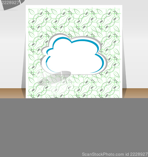 Image of Abstract speech bubble in cloud shape, cover design