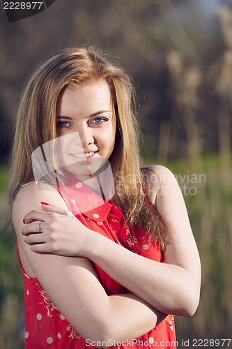 Image of Girl on a background of reeds