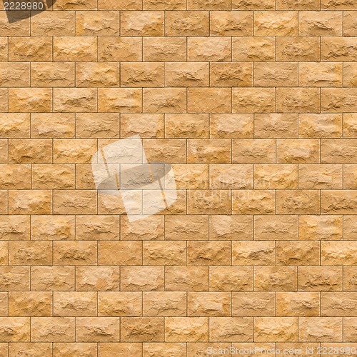 Image of Seamless Texture of Yellow Brick Wall.