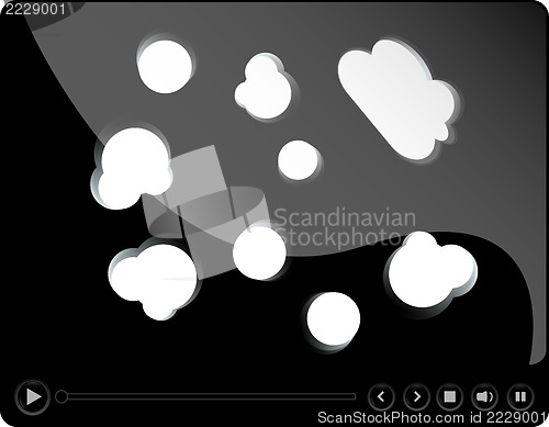 Image of movie media player interface with empty white cloud