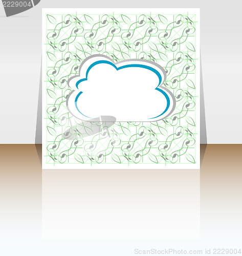 Image of Abstract speech bubble in cloud shape, cover design