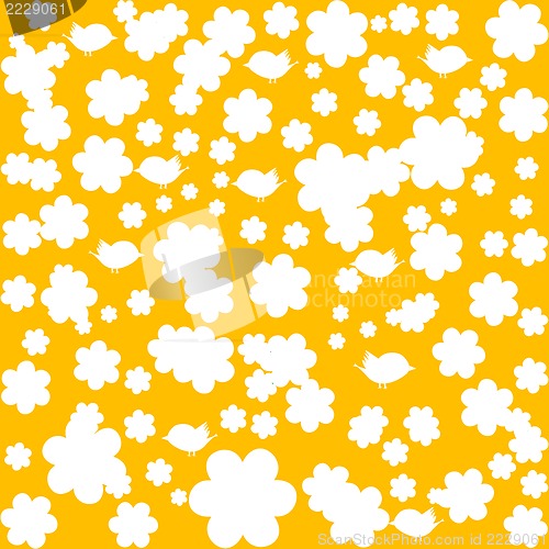 Image of Seamless floral cute patterns in yellow colors