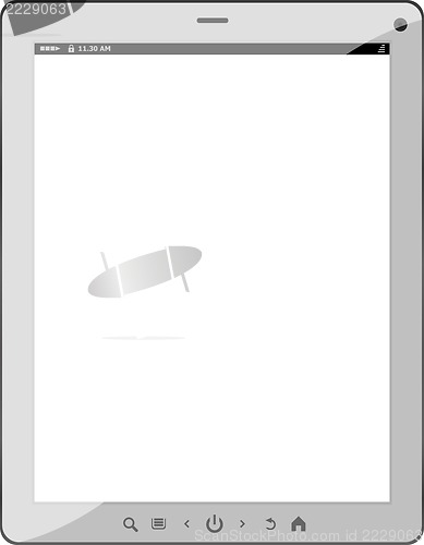 Image of white tablet pc on white background