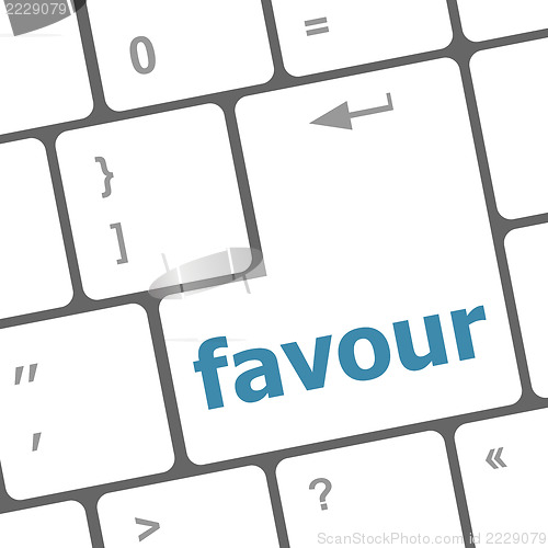 Image of favour word on computer pc keyboard key