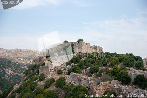 Image of Israeli landscape with castle and sky