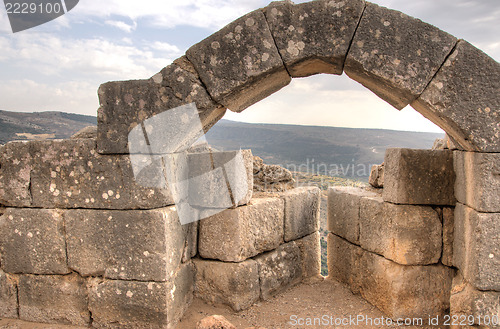 Image of Israeli landscape with castle and sky