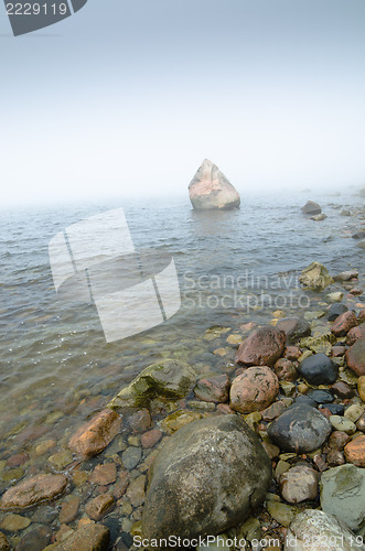 Image of Coast of Baltic sea in a fog