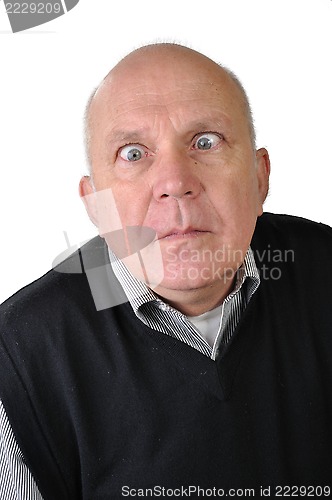Image of  senior man making faces
