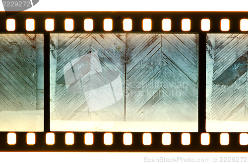Image of Vintage door and wall on film strip