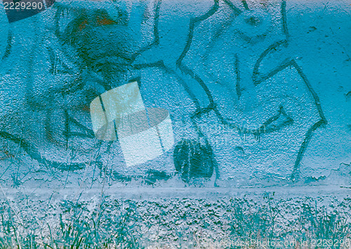 Image of Aged street wall background. Film strip