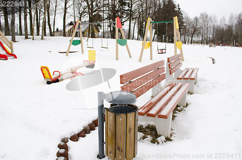 Image of recreate leisure zone park playground bench swing 