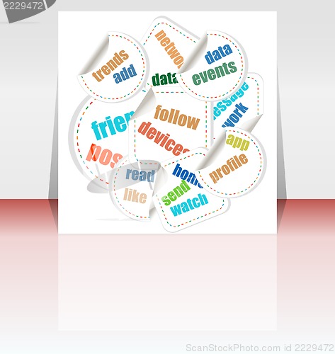 Image of business word cloud on flyer or cover, 3d