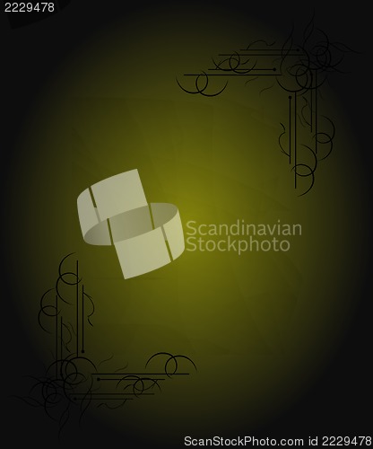 Image of Gold metal plate with classic ornament (big collection)