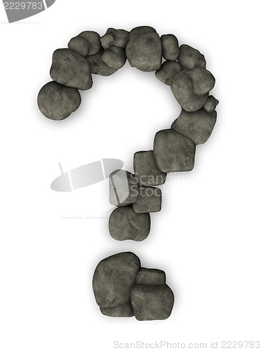 Image of pebbles question mark