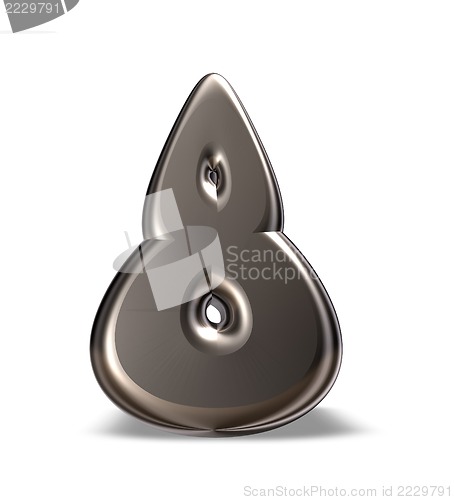 Image of metal number eight