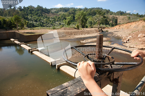 Image of dam control wheel