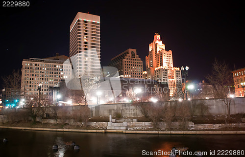 Image of Providence, Rhode Island Skyline at night