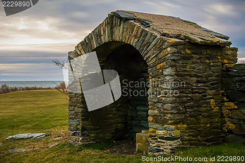 Image of  abandoned building in ruins near newport rhode island